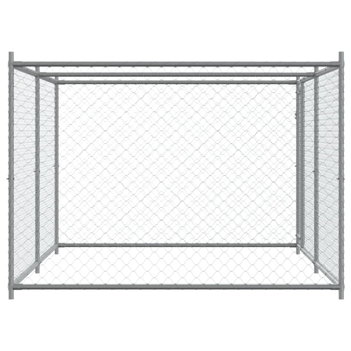 Cușcă pentru câini cu ușă, gri, 4x2x1,5 m, oțel galvanizat - WALTI WALTI
