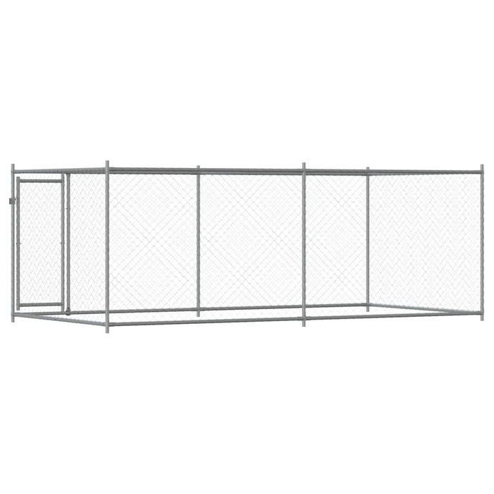 Cușcă pentru câini cu ușă, gri, 4x2x1,5 m, oțel galvanizat - WALTI WALTI