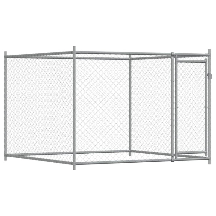 Cușcă pentru câini cu ușă, gri, 4x2x1,5 m, oțel galvanizat - WALTI WALTI