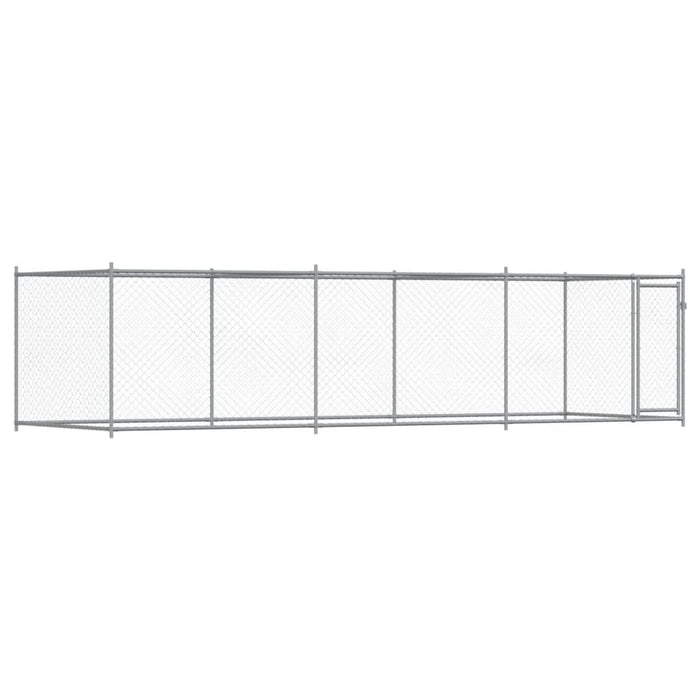 Cușcă pentru câini cu ușă, gri, 6x2x1,5 m, oțel galvanizat - WALTI WALTI