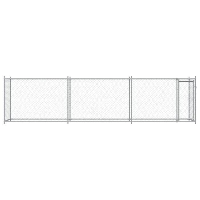 Cușcă pentru câini cu ușă, gri, 6x2x1,5 m, oțel galvanizat - WALTI WALTI