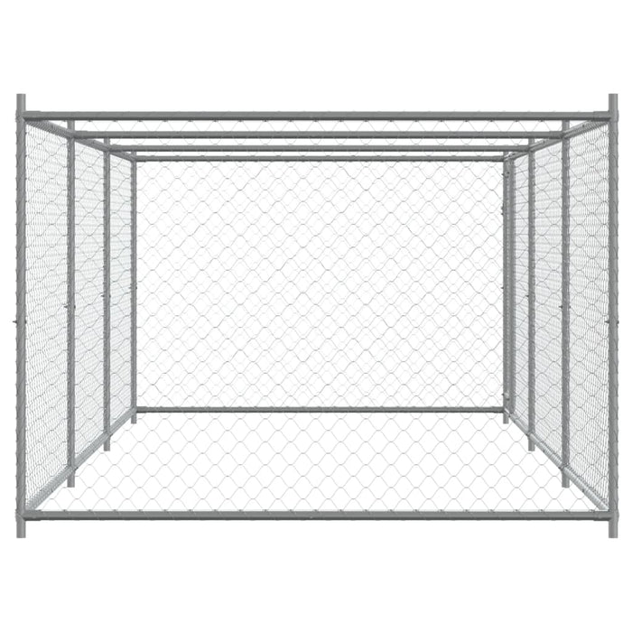 Cușcă pentru câini cu ușă, gri, 6x2x1,5 m, oțel galvanizat - WALTI WALTI