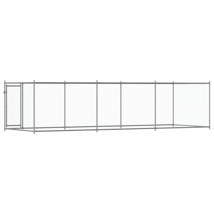 Cușcă pentru câini cu ușă, gri, 6x2x1,5 m, oțel galvanizat - WALTI WALTI