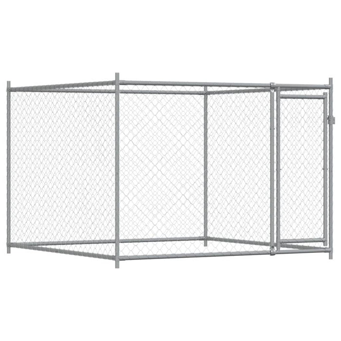 Cușcă pentru câini cu ușă, gri, 6x2x1,5 m, oțel galvanizat - WALTI WALTI