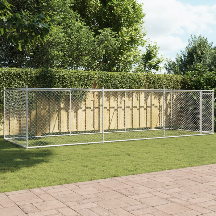 Cușcă pentru câini cu ușă, gri, 6x2x1,5 m, oțel galvanizat - WALTI WALTI