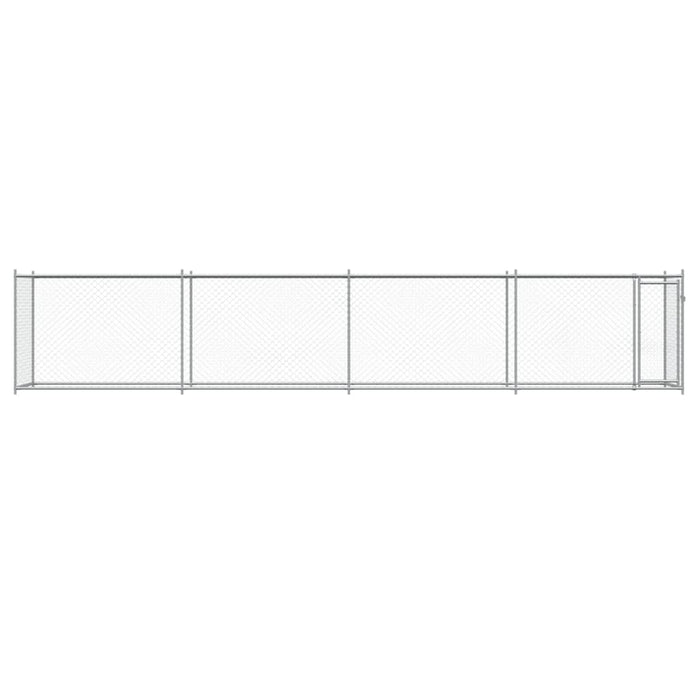 Cușcă pentru câini cu ușă, gri, 8x2x1,5 m, oțel galvanizat - WALTI WALTI