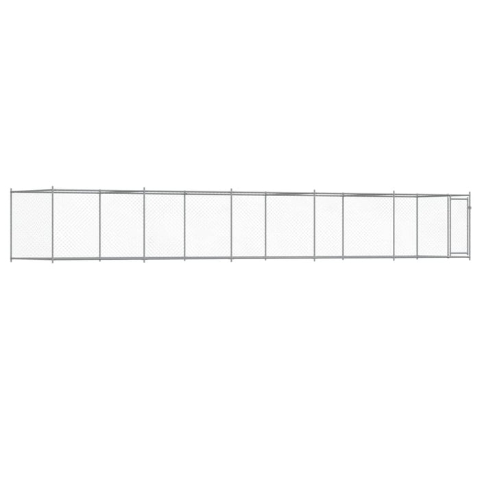 Cușcă pentru câini cu ușă, gri, 10x2x1,5 m, oțel galvanizat - WALTI WALTI