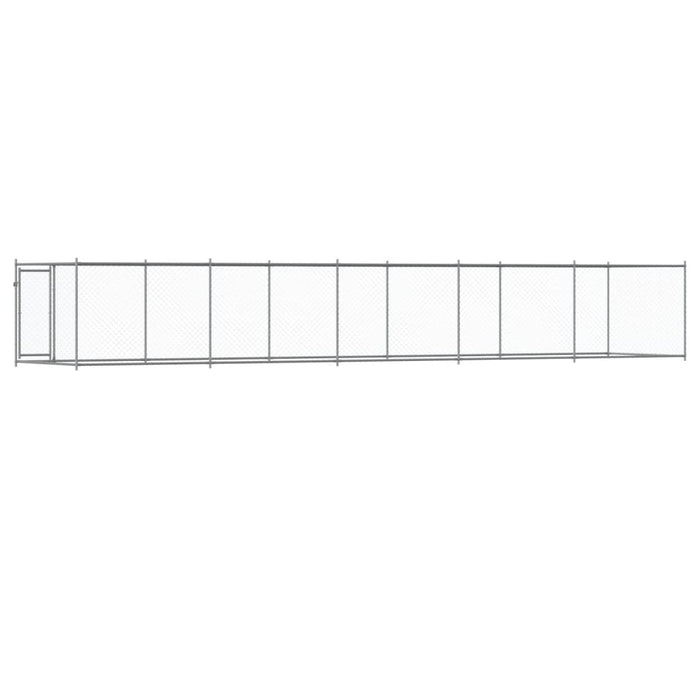 Cușcă pentru câini cu ușă, gri, 10x2x1,5 m, oțel galvanizat - WALTI WALTI