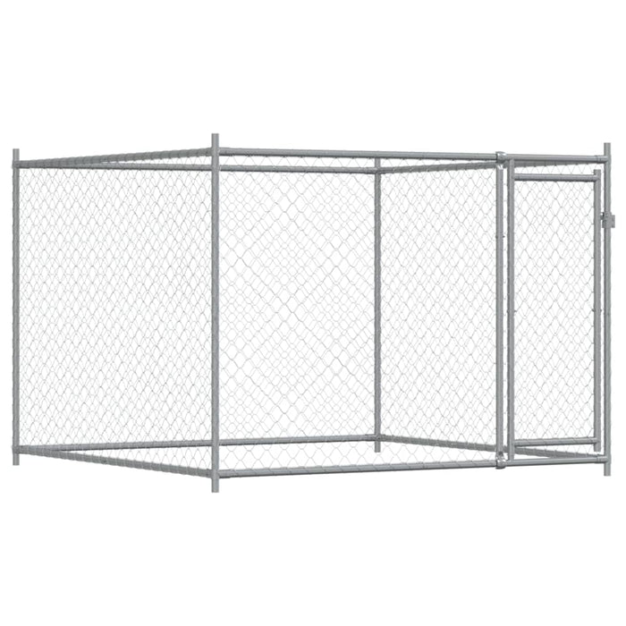 Cușcă pentru câini cu ușă, gri, 10x2x1,5 m, oțel galvanizat - WALTI WALTI