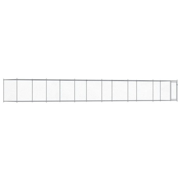 Cușcă pentru câini cu ușă, gri, 12x2x1,5 m, oțel galvanizat - WALTI WALTI