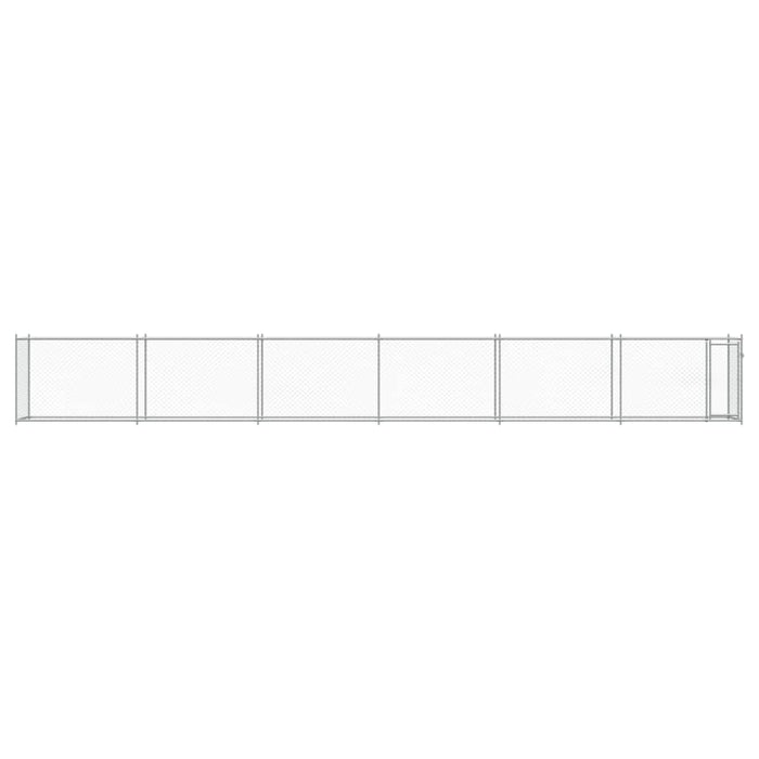 Cușcă pentru câini cu ușă, gri, 12x2x1,5 m, oțel galvanizat - WALTI WALTI