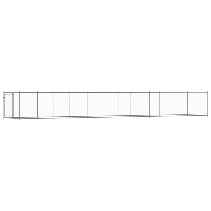 Cușcă pentru câini cu ușă, gri, 12x2x1,5 m, oțel galvanizat - WALTI WALTI