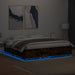 Cadru de pat cu LED stejar fumuriu 200x200cm lemn prelucrat - WALTI WALTI