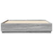 Cadru de pat cu lumini LED gri sonoma 200x200 cm lemn prelucrat - WALTI WALTI