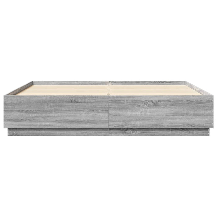 Cadru de pat cu lumini LED gri sonoma 180x200 cm lemn prelucrat - WALTI WALTI