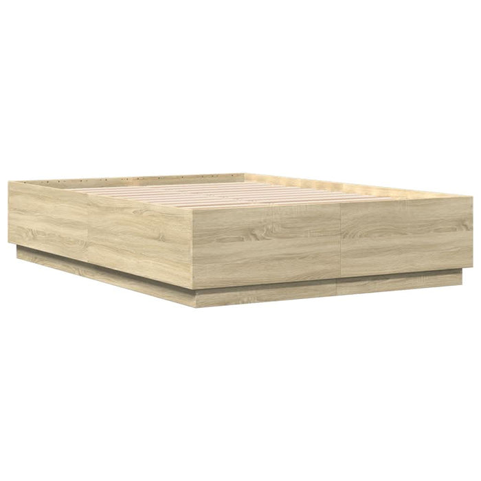 Cadru de pat cu LED stejar sonoma 160x200 cm lemn prelucrat - WALTI WALTI