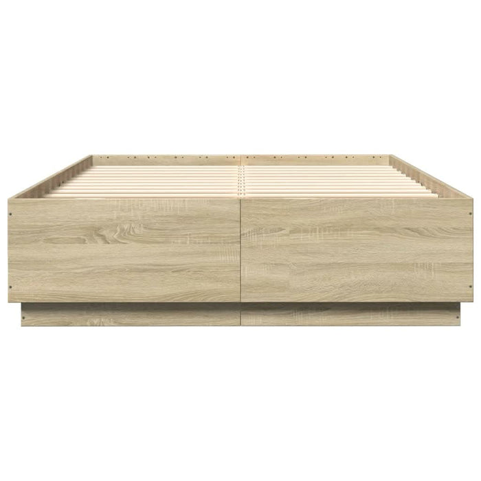 Cadru de pat cu LED stejar sonoma 160x200 cm lemn prelucrat - WALTI WALTI