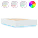 Cadru de pat cu lumini LED, alb, 150x200 cm, lemn prelucrat - WALTI WALTI