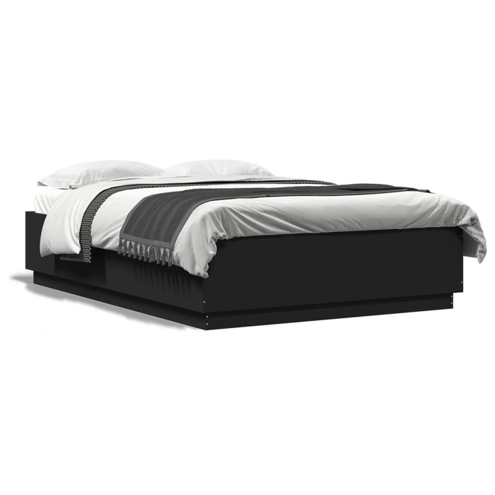 Cadru de pat cu LED fără saltea Negru 150x200 cm WALTI