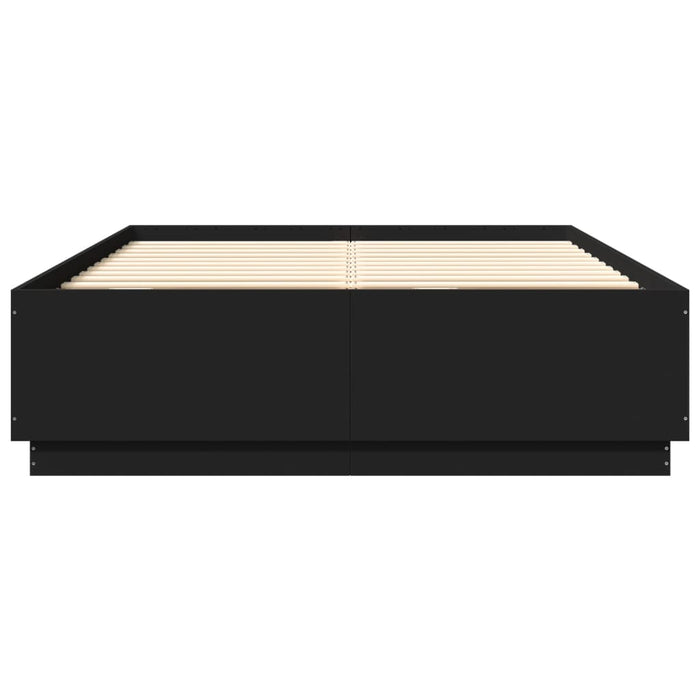 Cadru de pat cu LED fără saltea Negru 150x200 cm WALTI