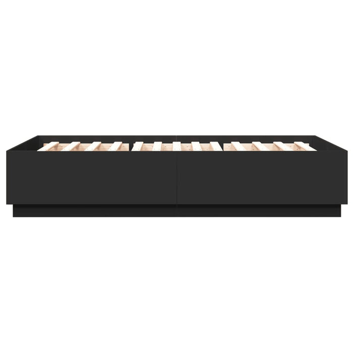 Cadru de pat cu LED fără saltea Negru 150x200 cm WALTI
