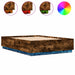Cadru pat cu lumini LED stejar fumuriu 150x200cm lemn prelucrat - WALTI WALTI