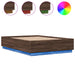 Cadru de pat cu lumini LED stejar maro 150x200cm lemn prelucrat - WALTI WALTI