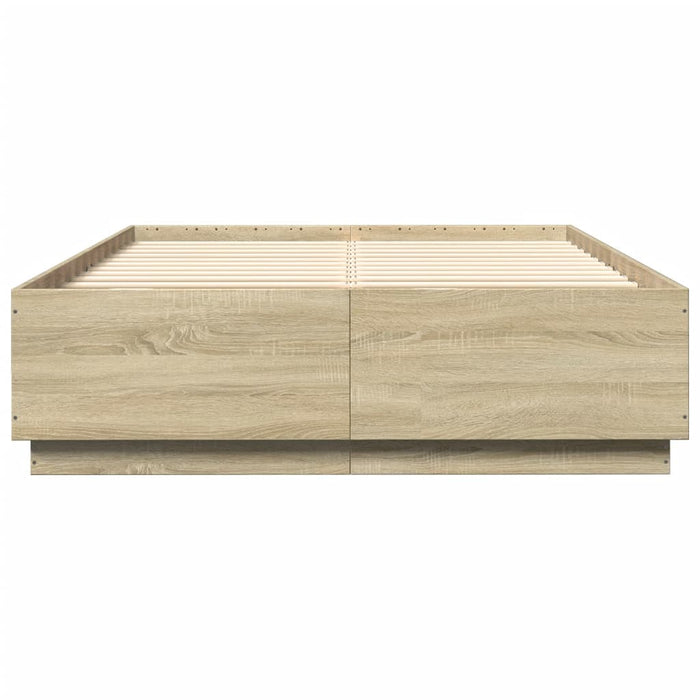 Cadru de pat cu LED stejar sonoma 140x200 cm lemn prelucrat - WALTI WALTI