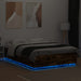 Cadru pat cu lumini LED stejar fumuriu 140x200cm lemn prelucrat - WALTI WALTI