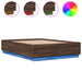Cadru de pat cu lumini LED stejar maro 120x200cm lemn prelucrat - WALTI WALTI