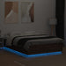Cadru de pat cu lumini LED stejar maro 120x200cm lemn prelucrat - WALTI WALTI