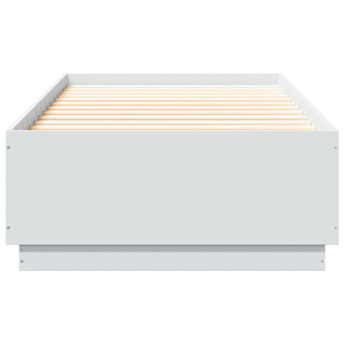 Cadru de pat cu lumini LED, alb, 100x200 cm, lemn prelucrat - WALTI WALTI