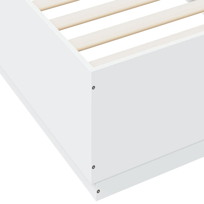 Cadru de pat cu lumini LED, alb, 100x200 cm, lemn prelucrat - WALTI WALTI