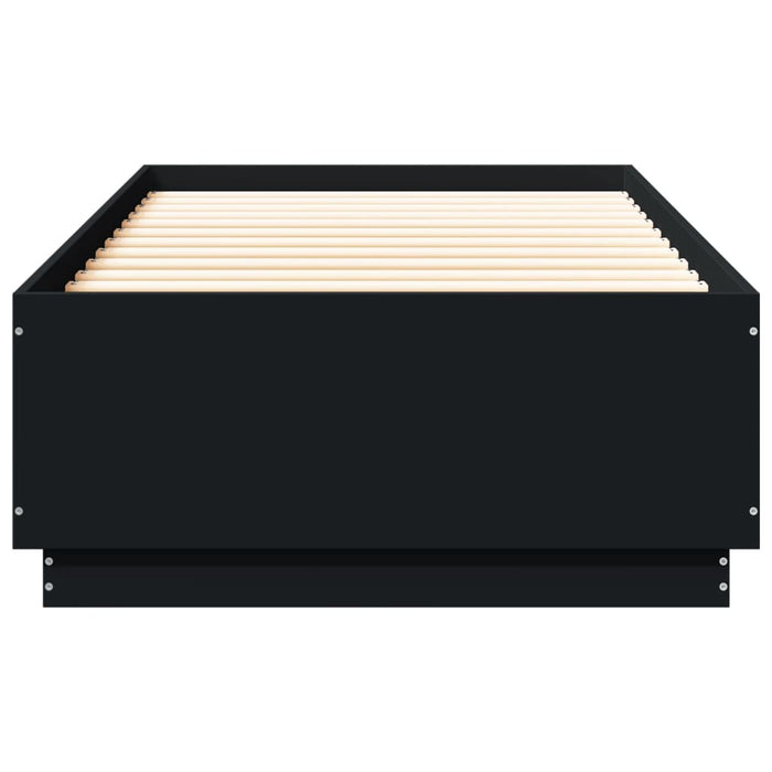 Cadru de pat cu lumini LED, negru, 100x200 cm, lemn prelucrat - WALTI WALTI