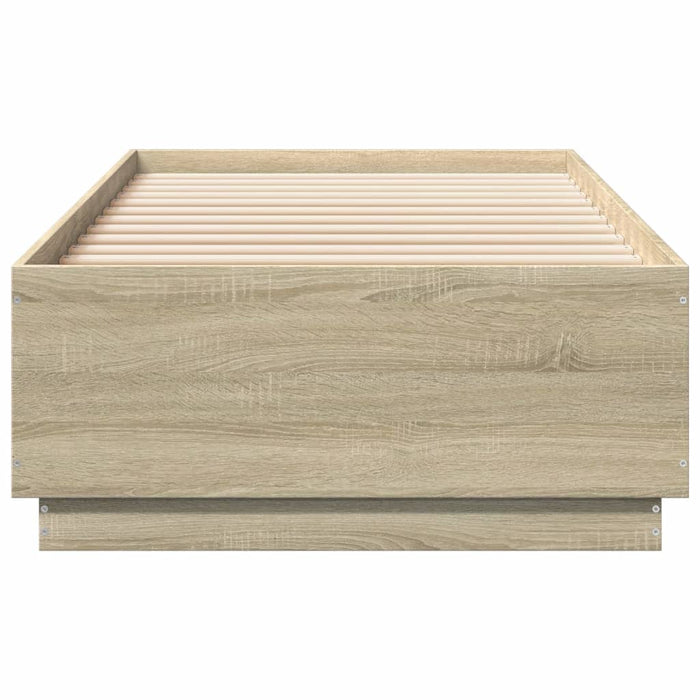 Cadru de pat cu LED, stejar sonoma, 100x200 cm, lemn prelucrat - WALTI WALTI