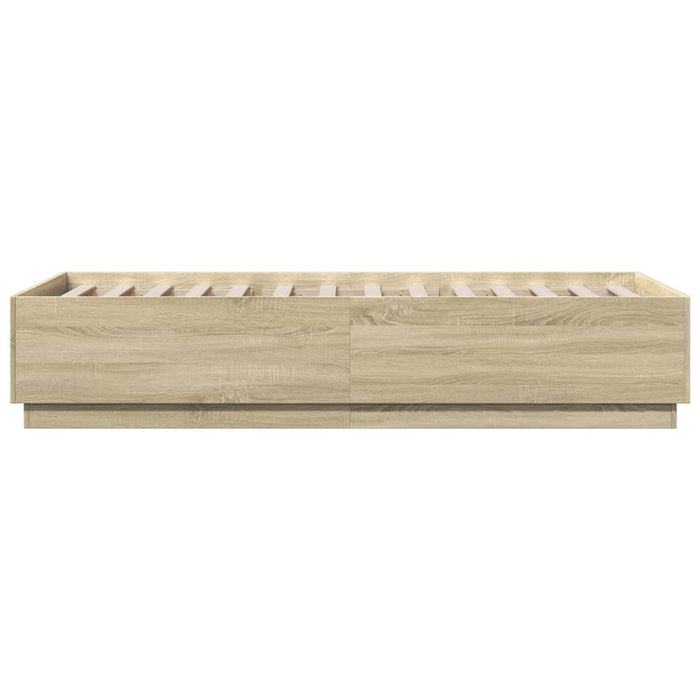 Cadru de pat cu LED, stejar sonoma, 100x200 cm, lemn prelucrat - WALTI WALTI