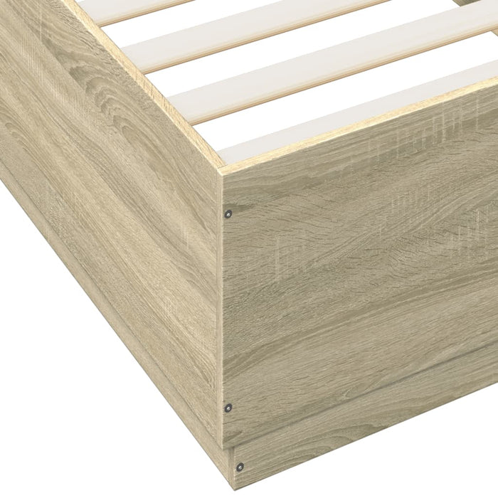 Cadru de pat cu LED, stejar sonoma, 100x200 cm, lemn prelucrat - WALTI WALTI