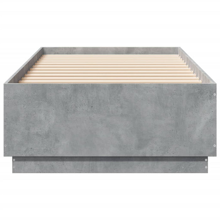 Cadru de pat cu lumini LED gri beton 100x200 cm, lemn prelucrat - WALTI WALTI