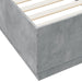 Cadru de pat cu lumini LED gri beton 100x200 cm, lemn prelucrat - WALTI WALTI