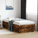 Cadru de pat cu LED, stejar fumuriu, 100x200 cm, lemn prelucrat - WALTI WALTI