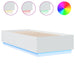 Cadru de pat cu lumini LED, alb, 90x200 cm, lemn prelucrat - WALTI WALTI