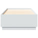 Cadru de pat cu lumini LED, alb, 90x200 cm, lemn prelucrat - WALTI WALTI