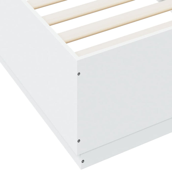 Cadru de pat cu lumini LED, alb, 90x200 cm, lemn prelucrat - WALTI WALTI