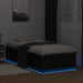 Cadru de pat cu lumini LED, negru, 90x200 cm, lemn prelucrat - WALTI WALTI