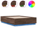 Cadru de pat cu lumini LED stejar maro 140x190cm lemn prelucrat - WALTI WALTI