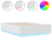Cadru de pat cu lumini LED, alb, 135x190 cm, lemn prelucrat - WALTI WALTI