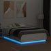 Cadru de pat cu lumini LED, alb, 135x190 cm, lemn prelucrat - WALTI WALTI