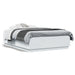 Cadru de pat cu lumini LED, alb, 135x190 cm, lemn prelucrat - WALTI WALTI