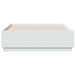 Cadru de pat cu lumini LED, alb, 135x190 cm, lemn prelucrat - WALTI WALTI