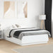 Cadru de pat cu lumini LED, alb, 135x190 cm, lemn prelucrat - WALTI WALTI